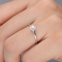 PT900 ダイヤモンド0.1ct ヘイロー リング