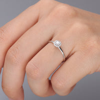 PT900 ダイヤモンド0.1ct ヘイロー リング