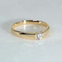 プラチナ K18 ダイヤモンド 0.3ct 伏せ込みデザイン リング