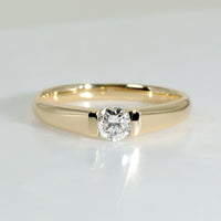 プラチナ K18 ダイヤモンド 0.3ct 伏せ込みデザイン リング