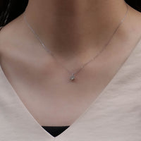 PT900 K18 ダイヤモンド 0.3ct 6本爪 シンプル ネックレス