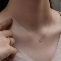 PT900 K18 ダイヤモンド 0.3ct 6本爪 シンプル ネックレス