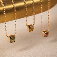 【1点物】K10 ナチュラルダイヤモンド イエロー ネックレス