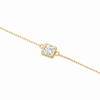 K10 ダイヤモンド 0.1ct 覆輪 プリンセスカット ブレスレット