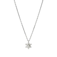 PT900 K18 ダイヤモンド 0.3ct 6本爪 シンプル ネックレス