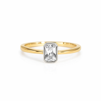 PT900 K18 ダイヤモンド0.5ct エメラルドカット 覆輪 リング