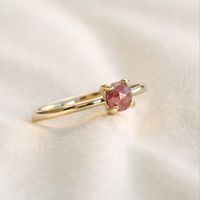 【1点物】K10 ナチュラルダイヤモンド レッド リング