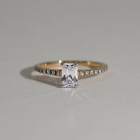 K18 ダイヤモンド0.5ct エメラルドカット エタニティ リング