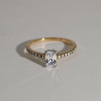 K18 ダイヤモンド0.5ct エメラルドカット エタニティ リング
