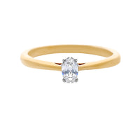 K18 ダイヤモンド0.3ct オーバルカット リング