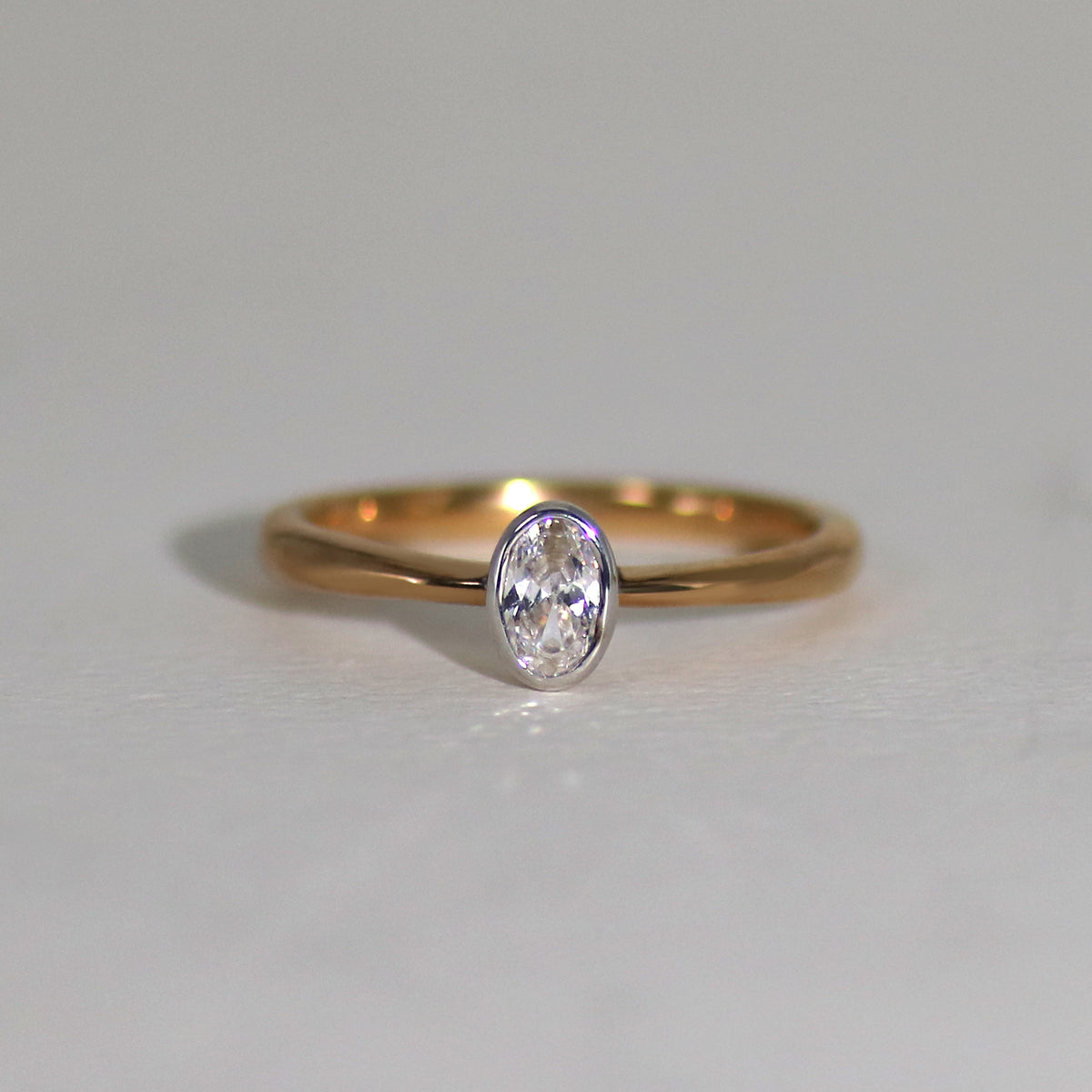 K18 ダイヤモンド0.3ct オーバルカット 覆輪 リング – anybelle