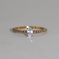 K18 ダイヤモンド0.3ct オーバルカット エタニティ リング