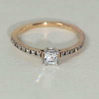 K18 ダイヤモンド0.3ct プリンセスカット エタニティ リング