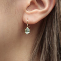 K10 アクアマリン ペアシェイプ ミル フック ピアス