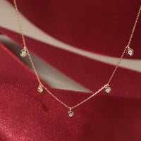 K18 ダイヤモンド 5pc 覆輪 ネックレス