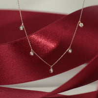 K18 ダイヤモンド 5pc 覆輪 ネックレス