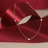 K10 ダイヤモンド 3石 覆輪 ブレスレット