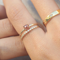 【1点物】K10 ナチュラルダイヤモンド レッド リング