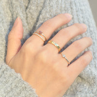 【1点物】K10 ナチュラルダイヤモンド レッド リング