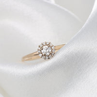 K10 ダイヤモンド0.1ct ヘイロー リング