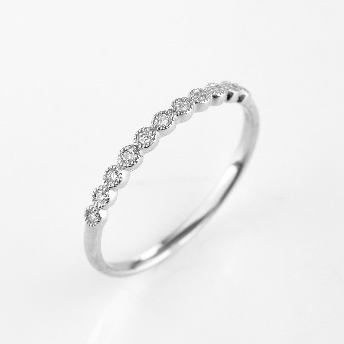 PT900 ダイヤモンド ミル エタニティ リング