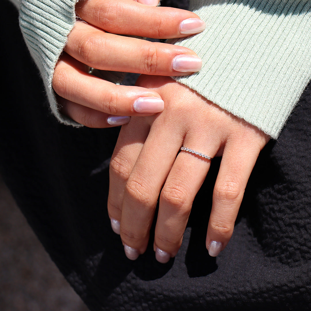 PT900 ダイヤモンド ミル エタニティ リング