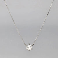 PT900 K18 ダイヤモンド 0.3ct 6本爪 直結 ネックレス