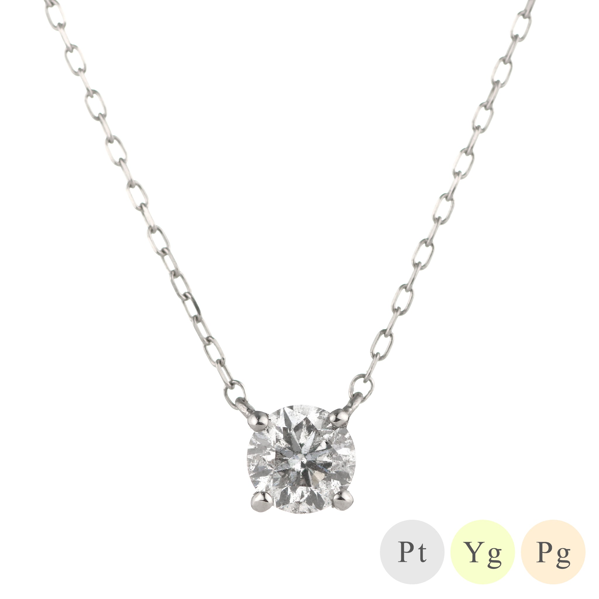 PT900 K18 ダイヤモンド 0.3ct 4本爪 直結 ネックレス – anybelle