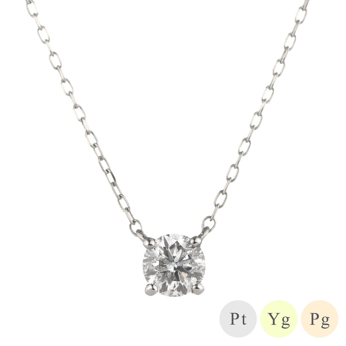 PT900 K18 ダイヤモンド 0.3ct 4本爪 直結 ネックレス – anybelle