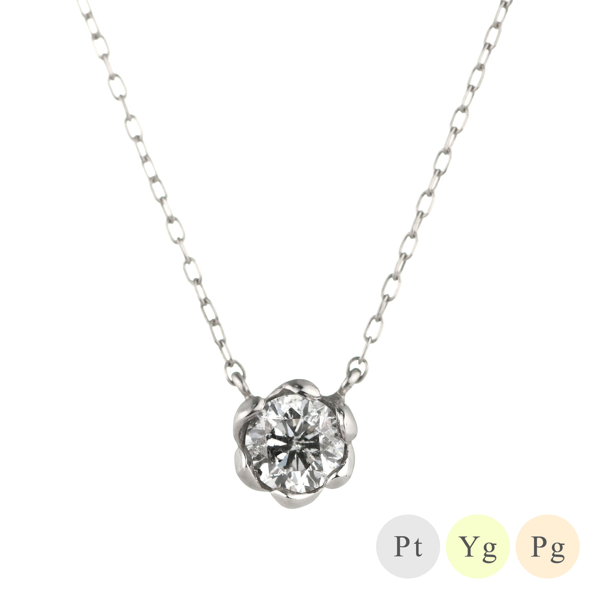 PT900 K18 ダイヤモンド 0.3ct フラワー ネックレス – anybelle