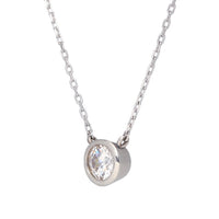 PT900 K18 ダイヤモンド 0.3ct 覆輪 ネックレス