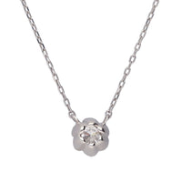 PT900 K18 ダイヤモンド 0.3ct フラワー ネックレス
