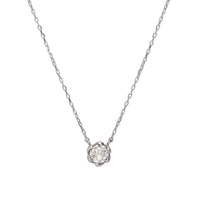 PT900 K18 ダイヤモンド 0.3ct フラワー ネックレス