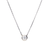 PT900 K18 ダイヤモンド 0.3ct 覆輪 ネックレス