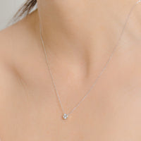 PT900 K18 ダイヤモンド 0.3ct 覆輪 ネックレス