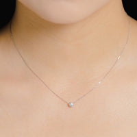 PT900 K18 ダイヤモンド 0.3ct フラワー ネックレス