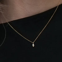 K10 ダイヤモンド 0.1ct マーキスカット 覆輪 ネックレス