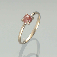 【1点物】K10 ナチュラルダイヤモンド レッド リング