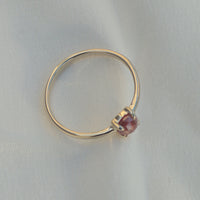 【1点物】K10 ナチュラルダイヤモンド レッド リング