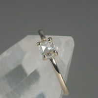 【1点物】K10 ナチュラルダイヤモンド オーバル ローズカット リング