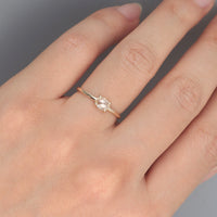 【1点物】K10 ナチュラルダイヤモンド オーバル ローズカット リング