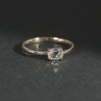 【1点物】K10 ナチュラルダイヤモンド オーバル ローズカット リング