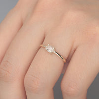 【1点物】K10 ナチュラルダイヤモンド オーバル ローズカット リング