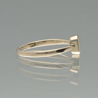 【1点物】K10 ナチュラルダイヤモンド エメラルドカット 覆輪 リング