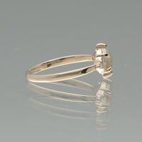 【1点物】K10 ナチュラルダイヤモンド ヘキサゴンカット サイドメレ リング