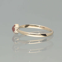 【1点物】K10 ナチュラルダイヤモンド レッド ヘキサゴンカット ミル リング