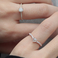 【1点物】K10 ナチュラルダイヤモンド ファンシーカット サイドメレ リング