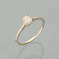 【1点物】K10 ナチュラルダイヤモンド ファンシーカット サイドメレ リング