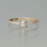 【1点物】K10 ナチュラルダイヤモンド シュガーローフカット サイドメレ リング