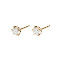 K18 計0.4ct ダイヤモンド 6本爪 ピアス